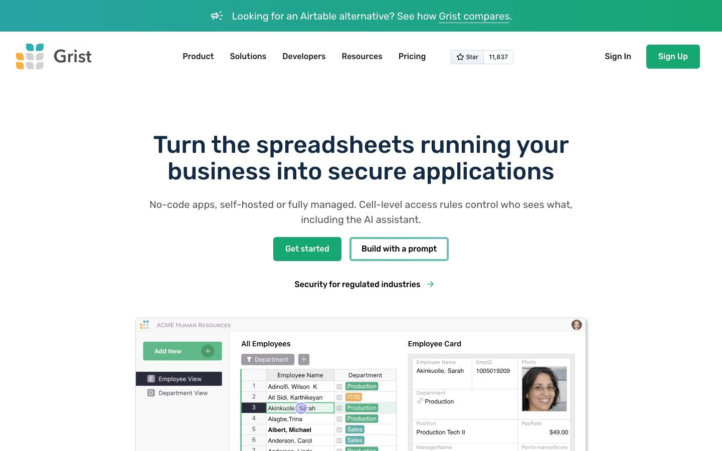 Grist website screenshot