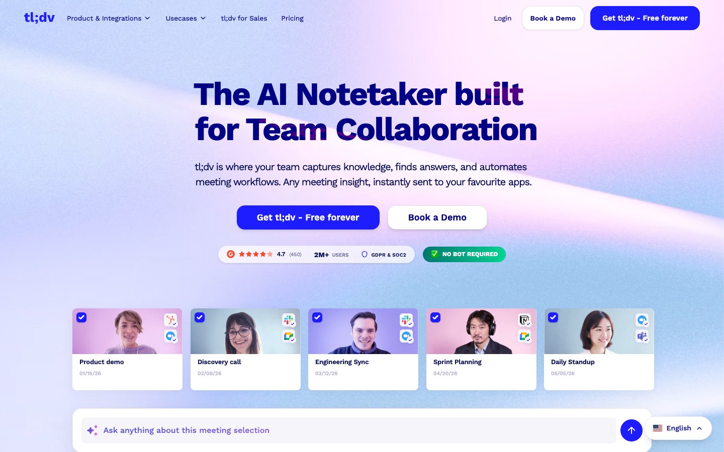 tl;dv website screenshot