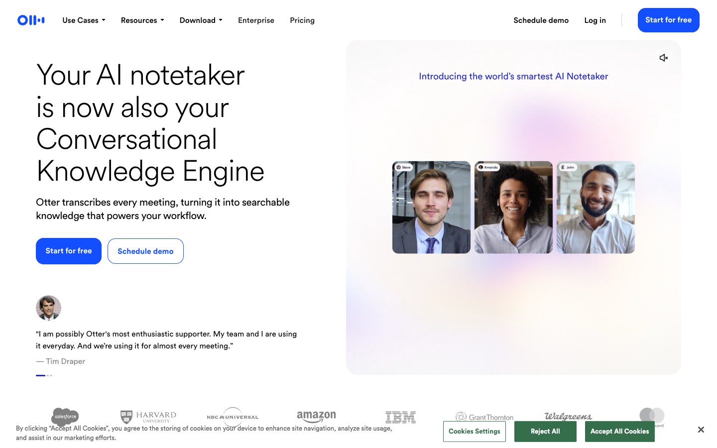 Otter website screenshot