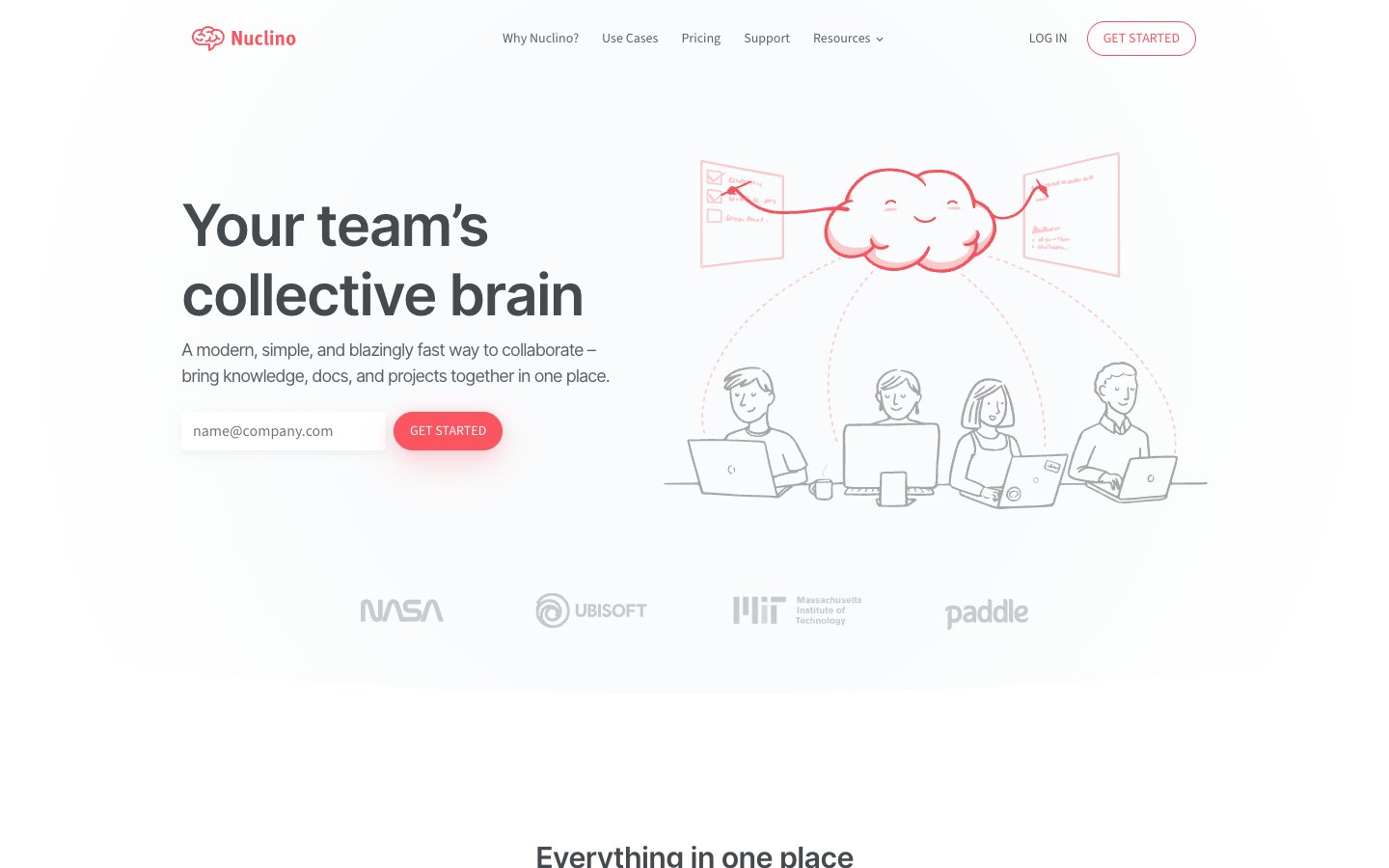 Nuclino website screenshot