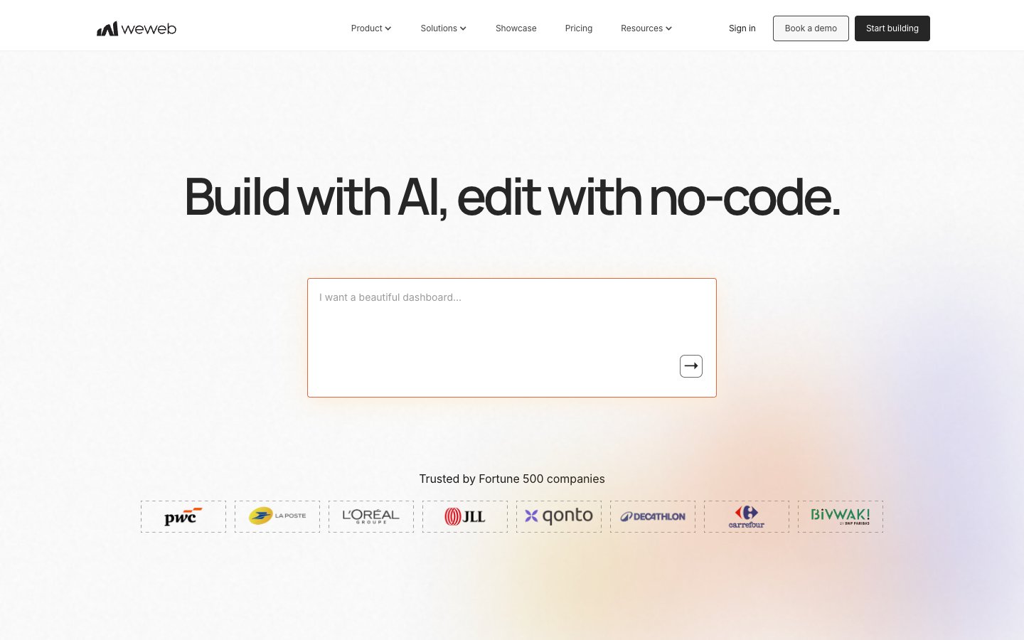 WeWeb website screenshot