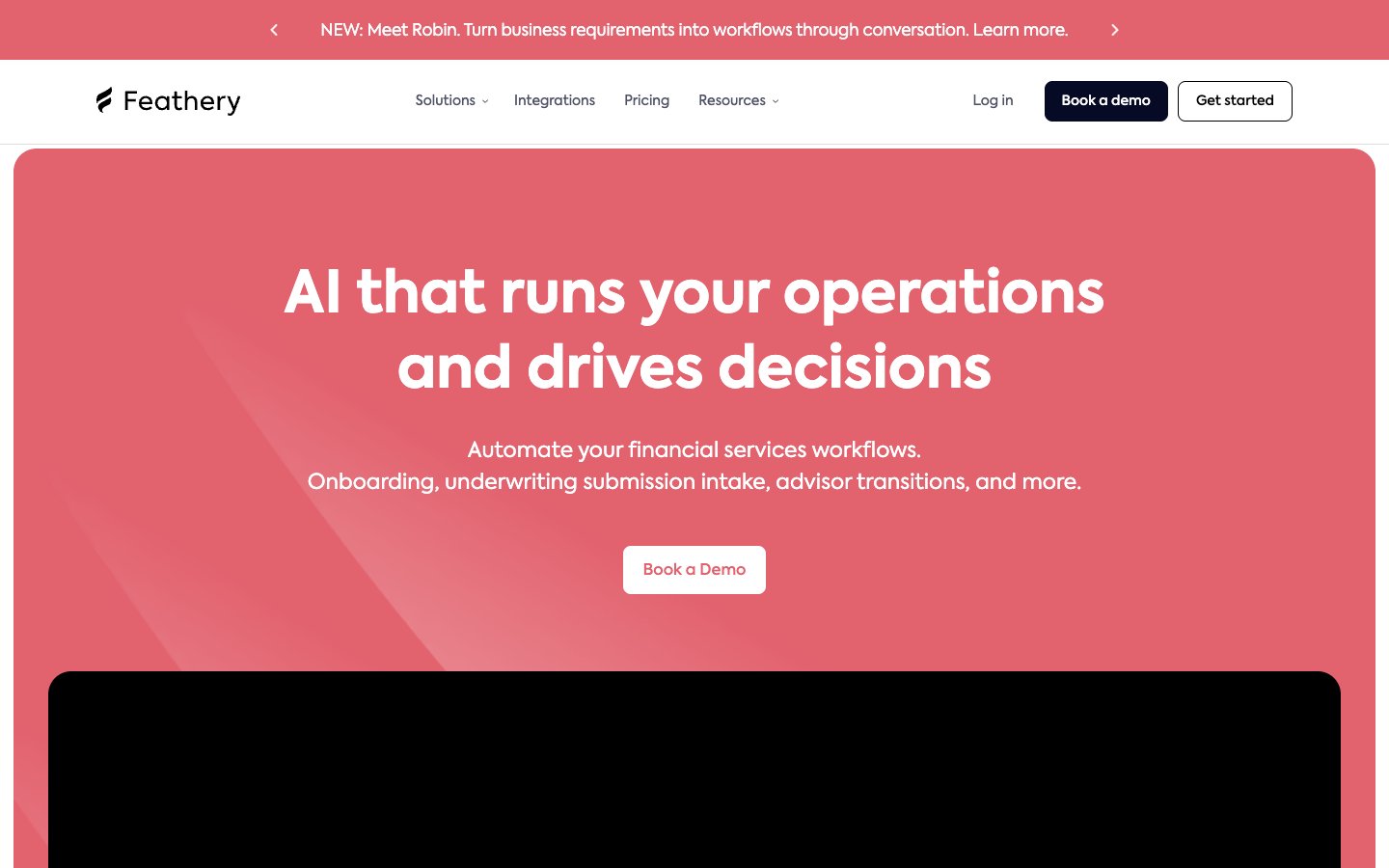 Feathery website screenshot