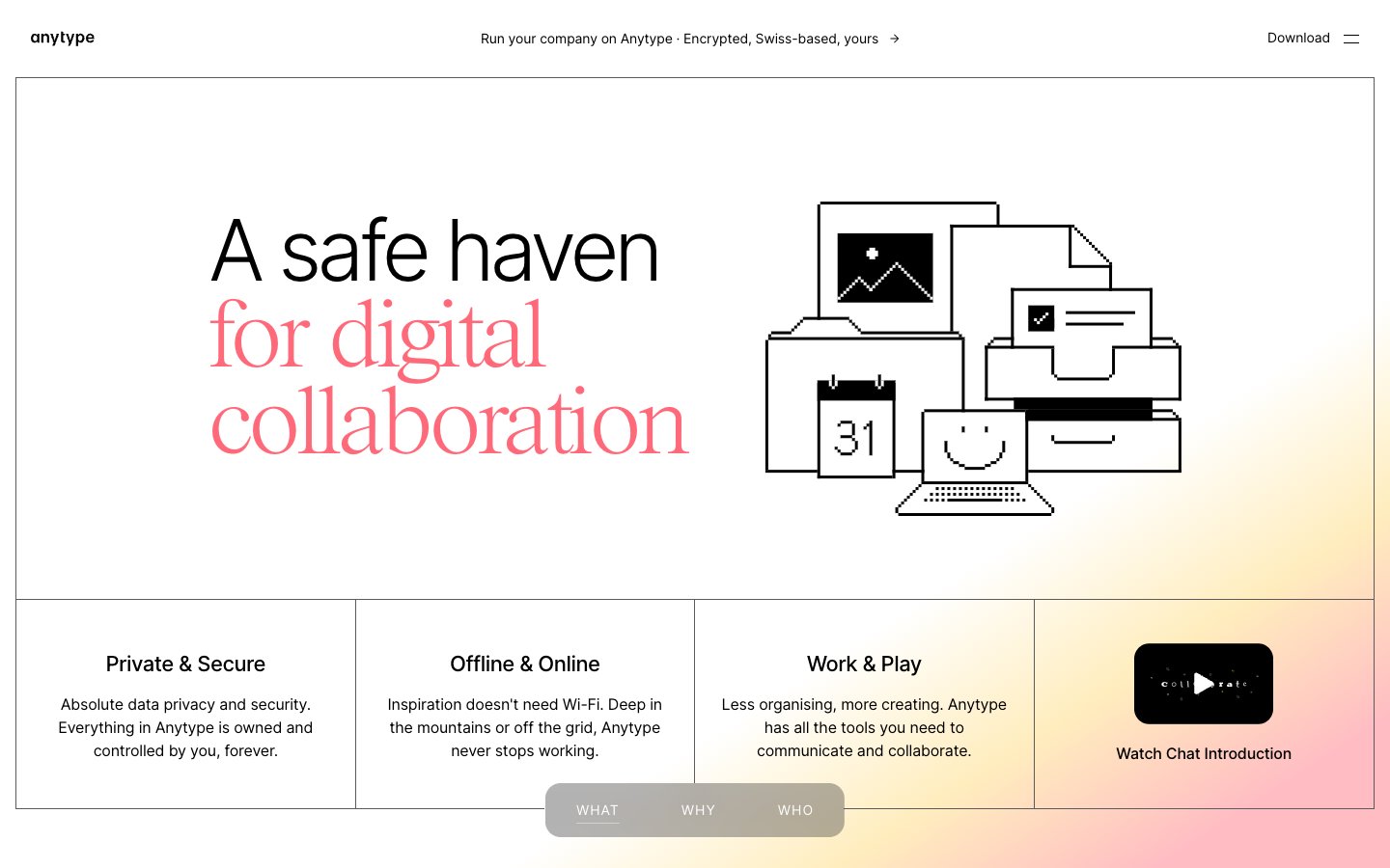 Anytype website screenshot