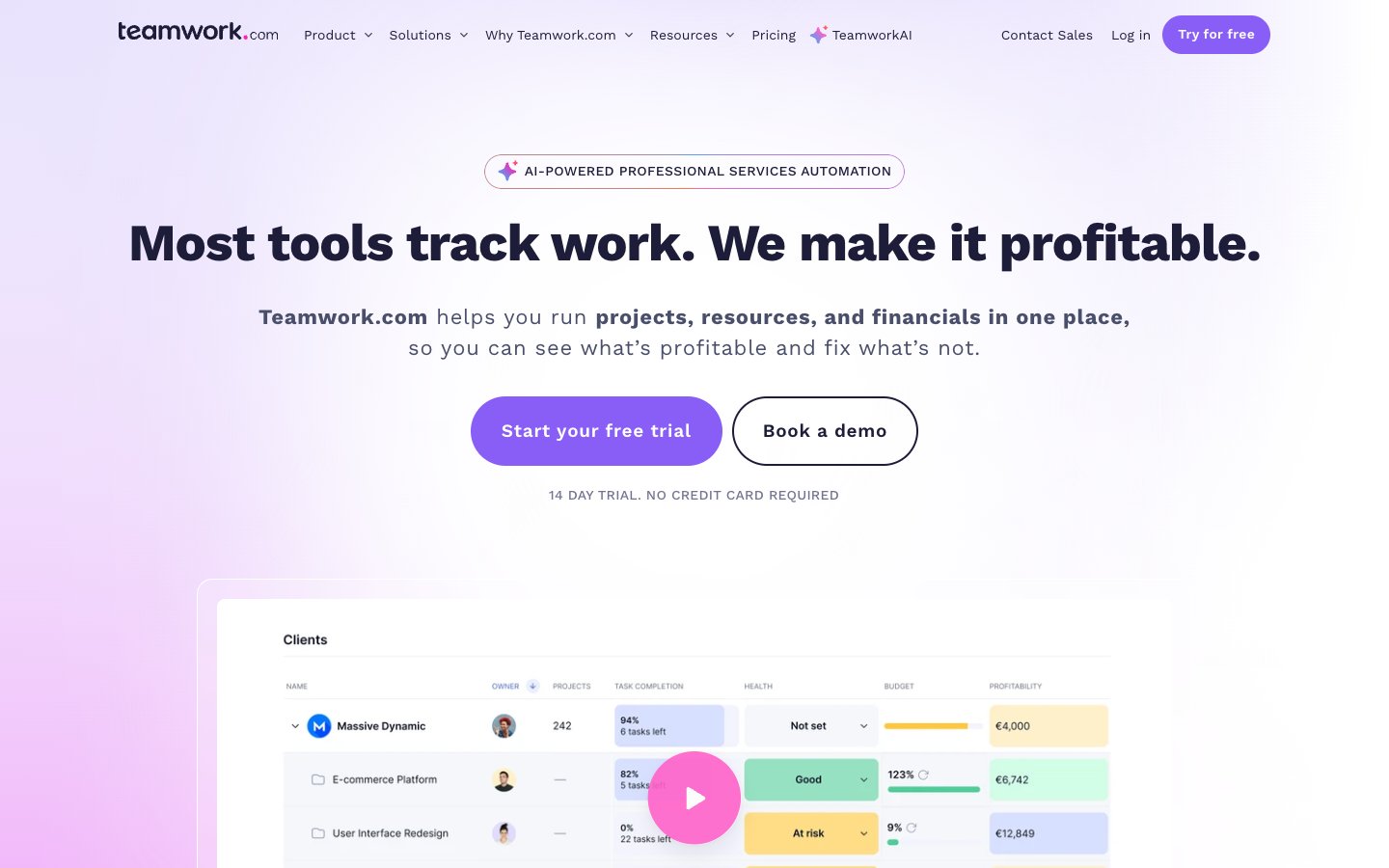 Teamwork website screenshot