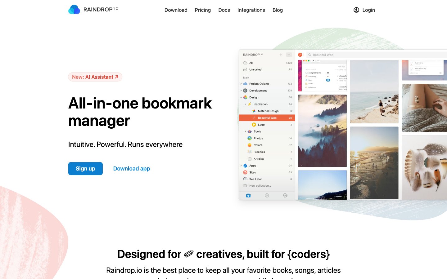 Raindrop.io website screenshot