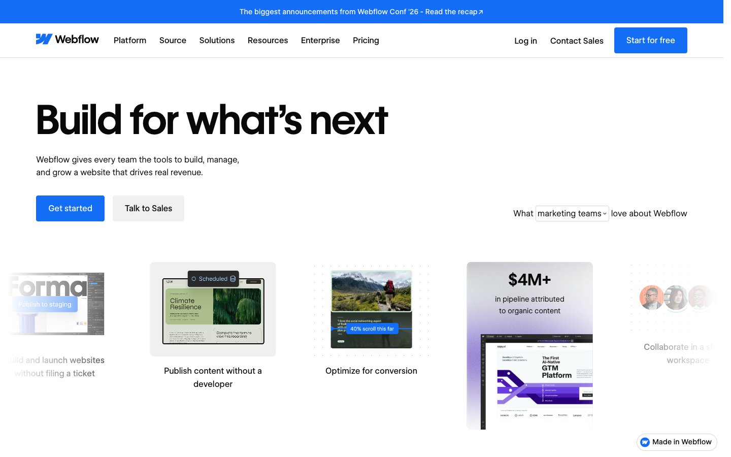 Webflow website screenshot