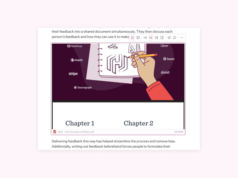 Embed and read PDF files inside a Slab post.