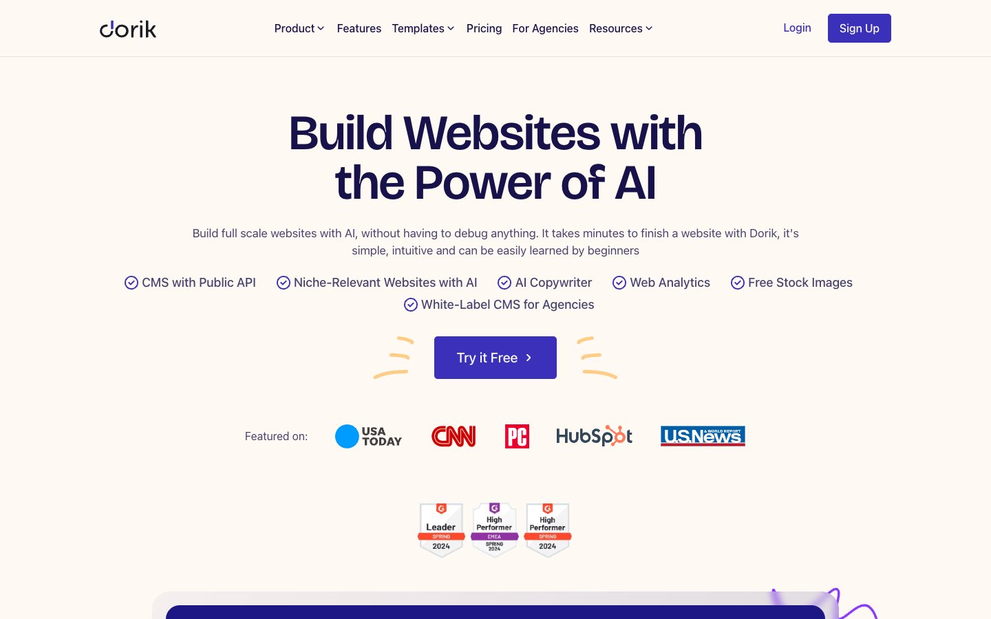 Dorik website screenshot