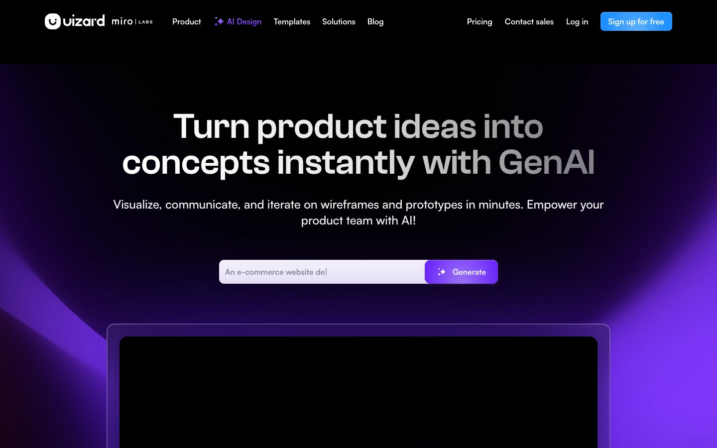 Uizard website screenshot