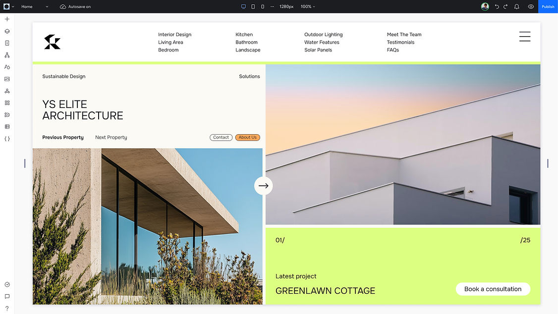 Design a responsive website in the Wix Studio editor.