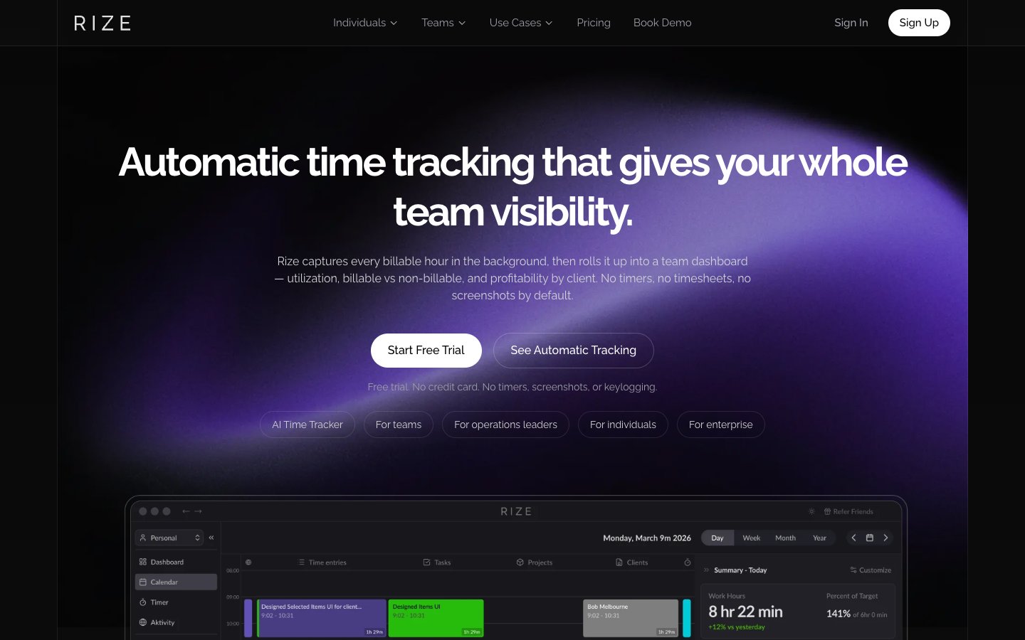 Rize website screenshot