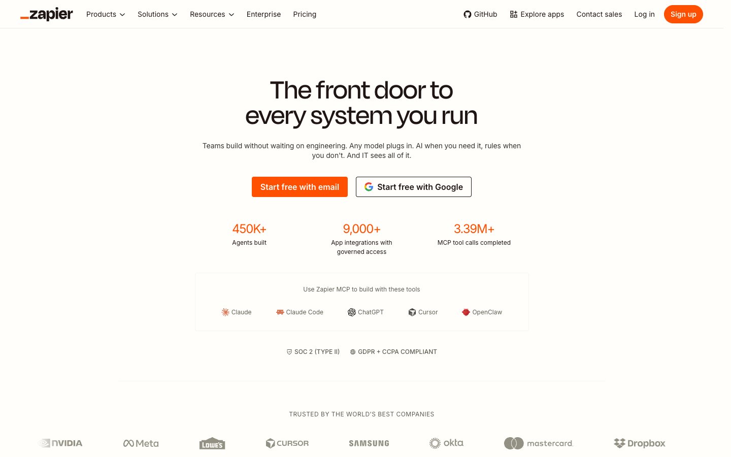 Zapier website screenshot