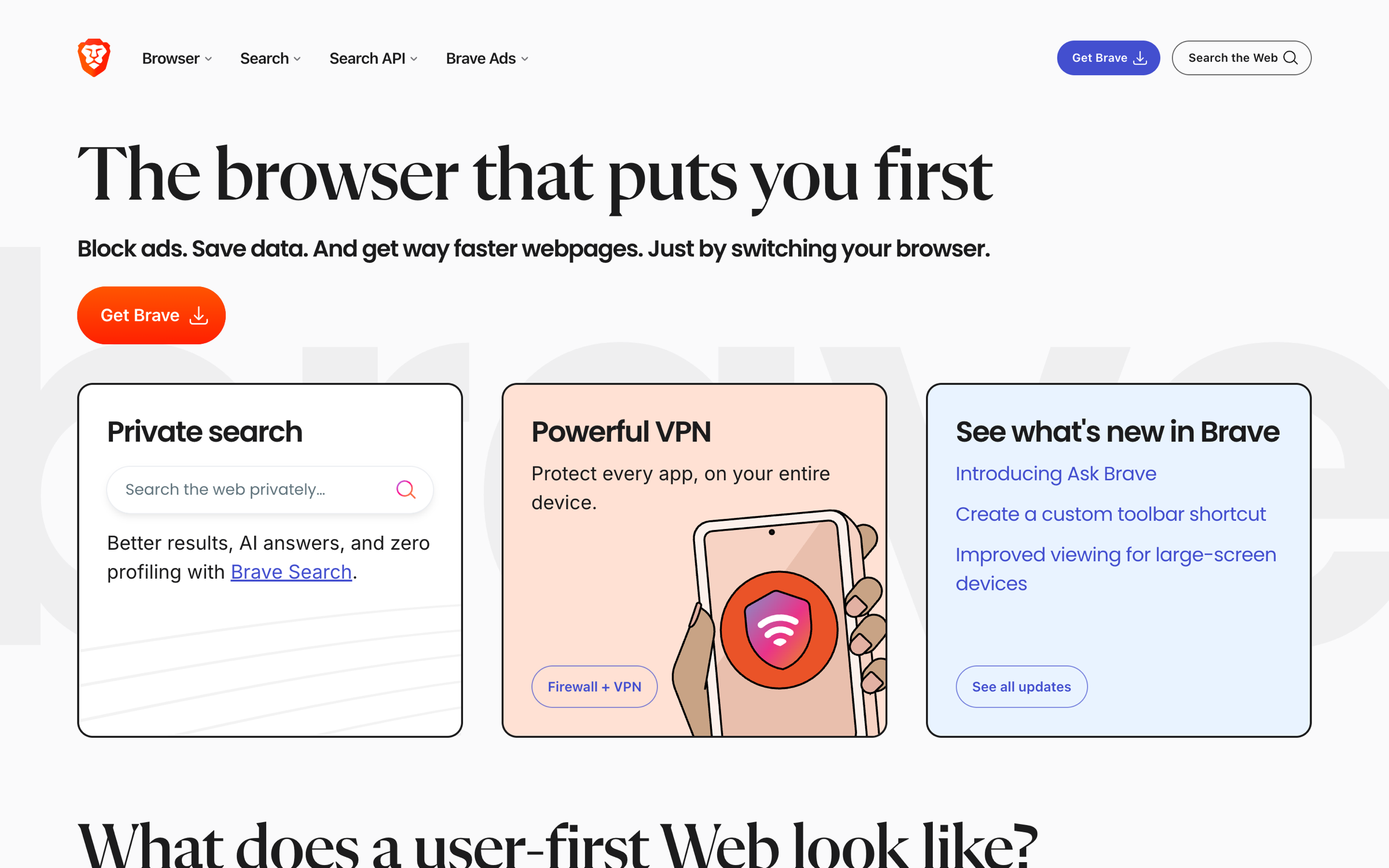 Brave Browser website screenshot