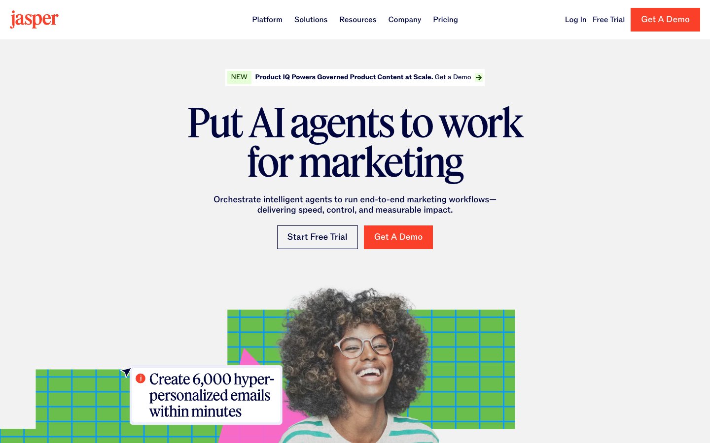 Jasper website screenshot