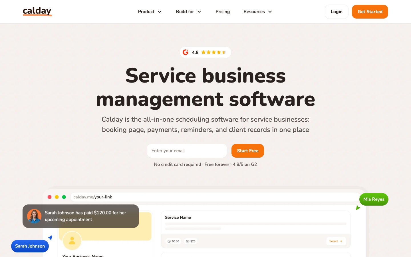 Calday website screenshot