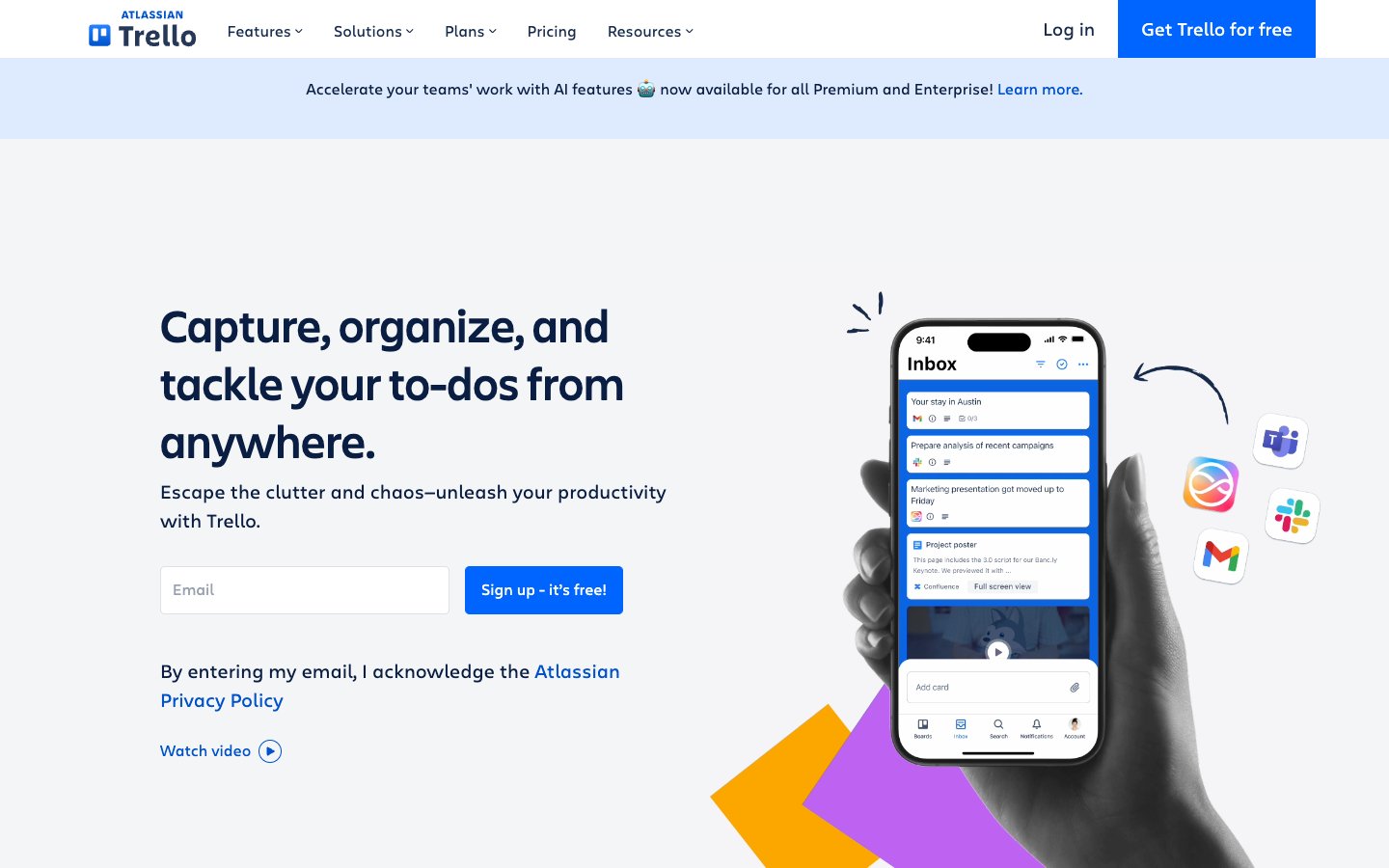 Trello website screenshot
