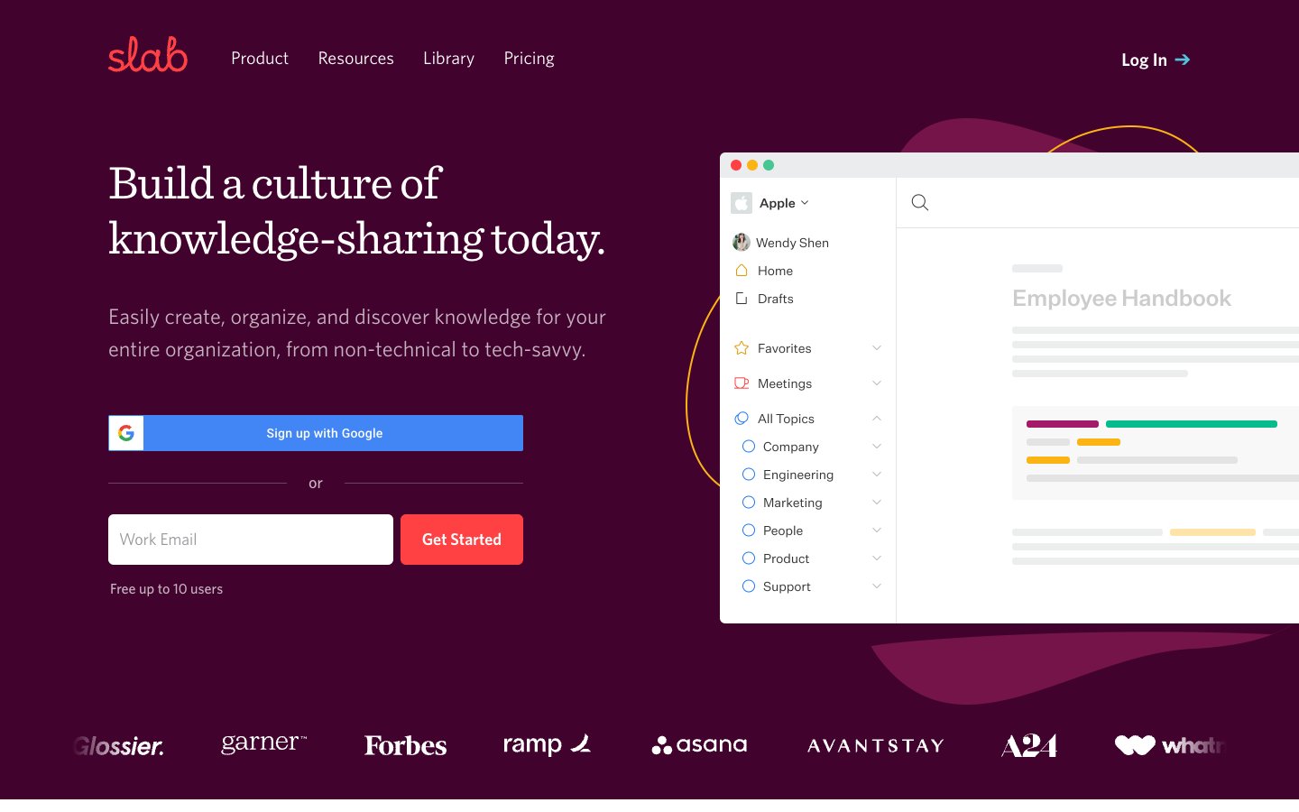 Slab website screenshot