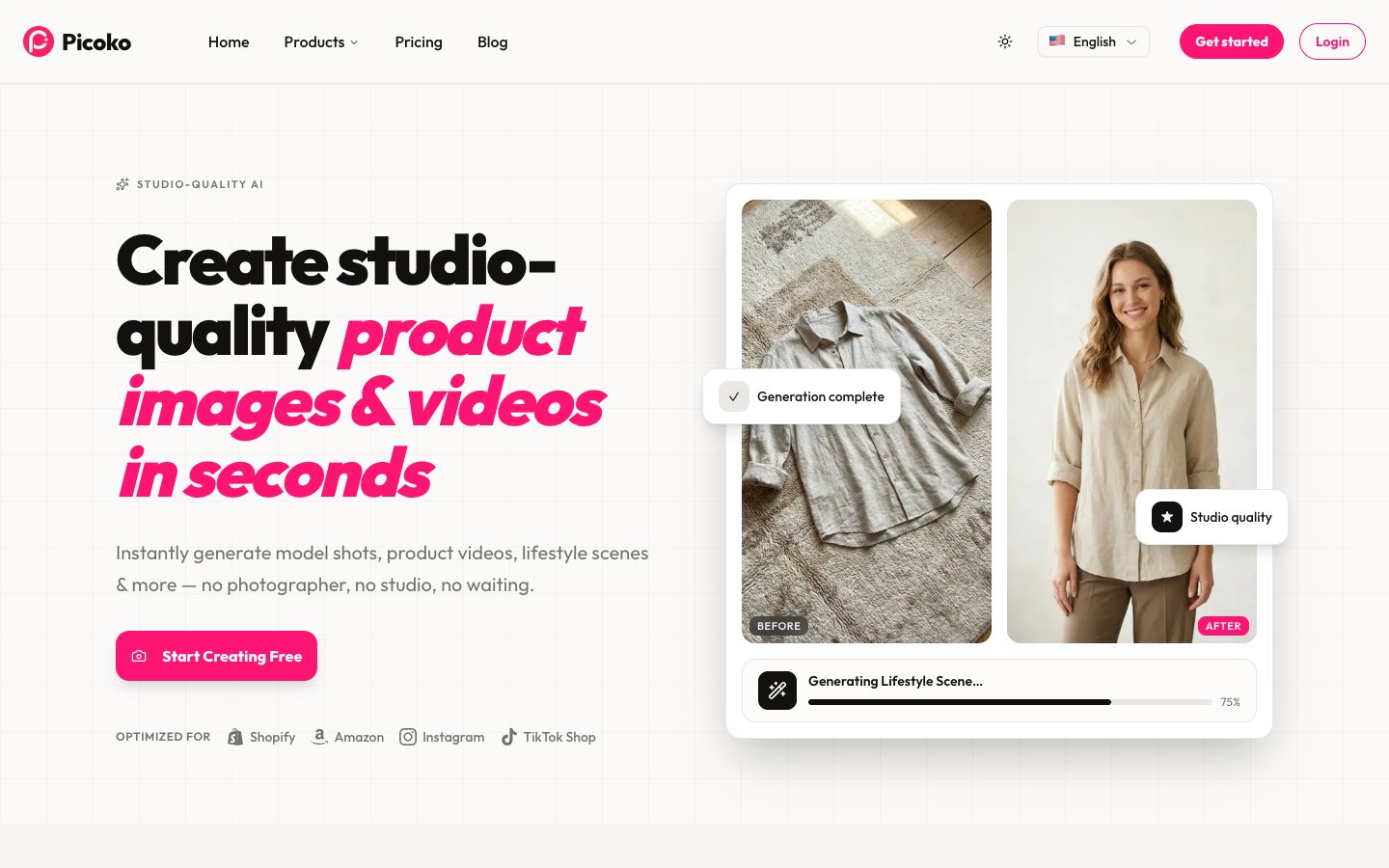 Picoko website screenshot