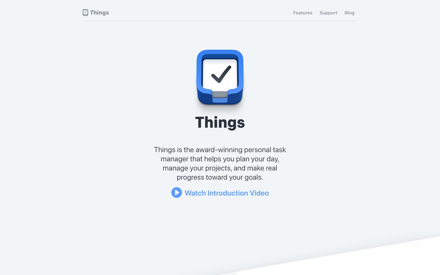 Things website screenshot