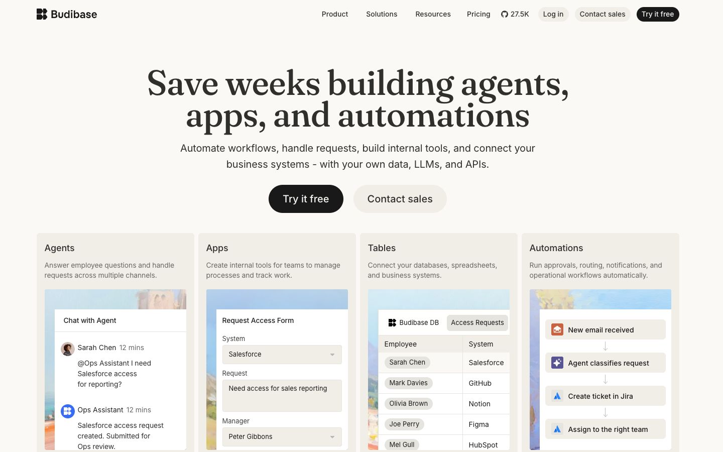 Budibase website screenshot