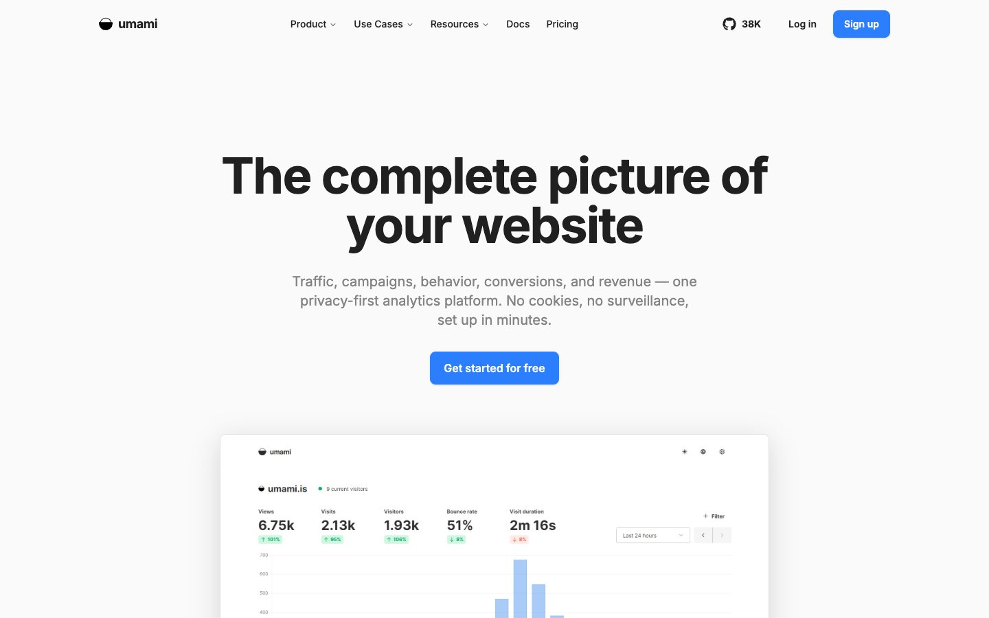 Umami website screenshot