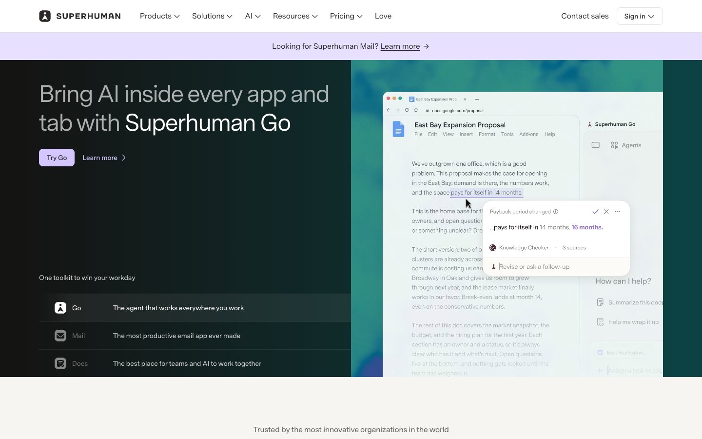 Superhuman website screenshot