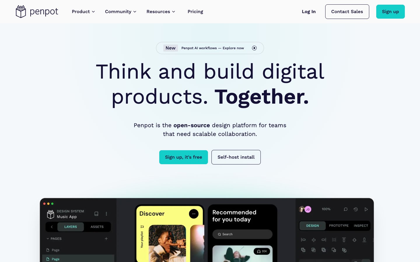 Penpot website screenshot