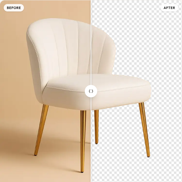 Official before-and-after example of background removal; a sample result, not an editor screenshot.